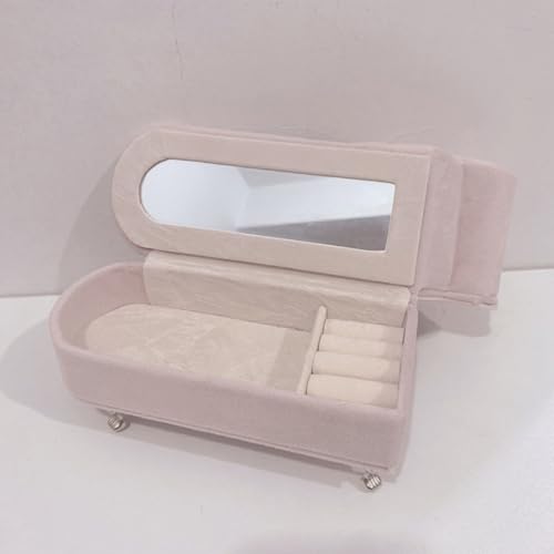 DD-life Openable Sofa Jewelry Box Couch Jewelry Box,Miniature Sofa Velvet Chair Earrings Necklace Bracelet Storage Box, Gift for Girls and Women Jewelry Box(Pink,Style 2) - Image 3