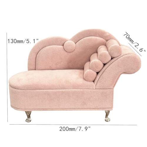 DD-life Openable Sofa Jewelry Box Couch Jewelry Box,Miniature Sofa Velvet Chair Earrings Necklace Bracelet Storage Box, Gift for Girls and Women Jewelry Box(Pink,Style 2) - Image 2