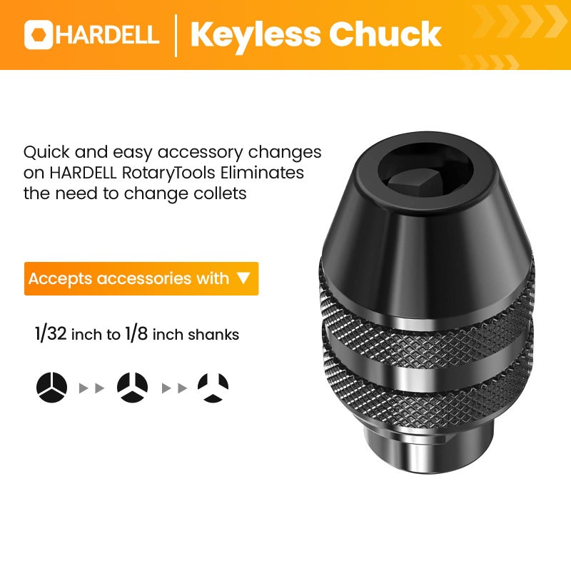 HARDELL Mini Cordless Rotary Tool, 5-Speed and USB Charging Rotary Tool Kit with 71 Accessories, Multi-Purpose 3.7V DIY Craft Tool for Sanding, Polishing, Drilling, Engraving (Orange) - Image 3