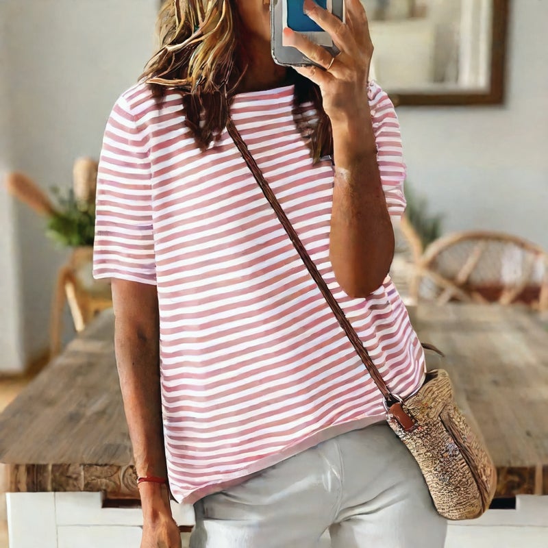 Knitted Sweater with Striped Contrast Design and Drop Shoulder Long Sleeves - Image 4
