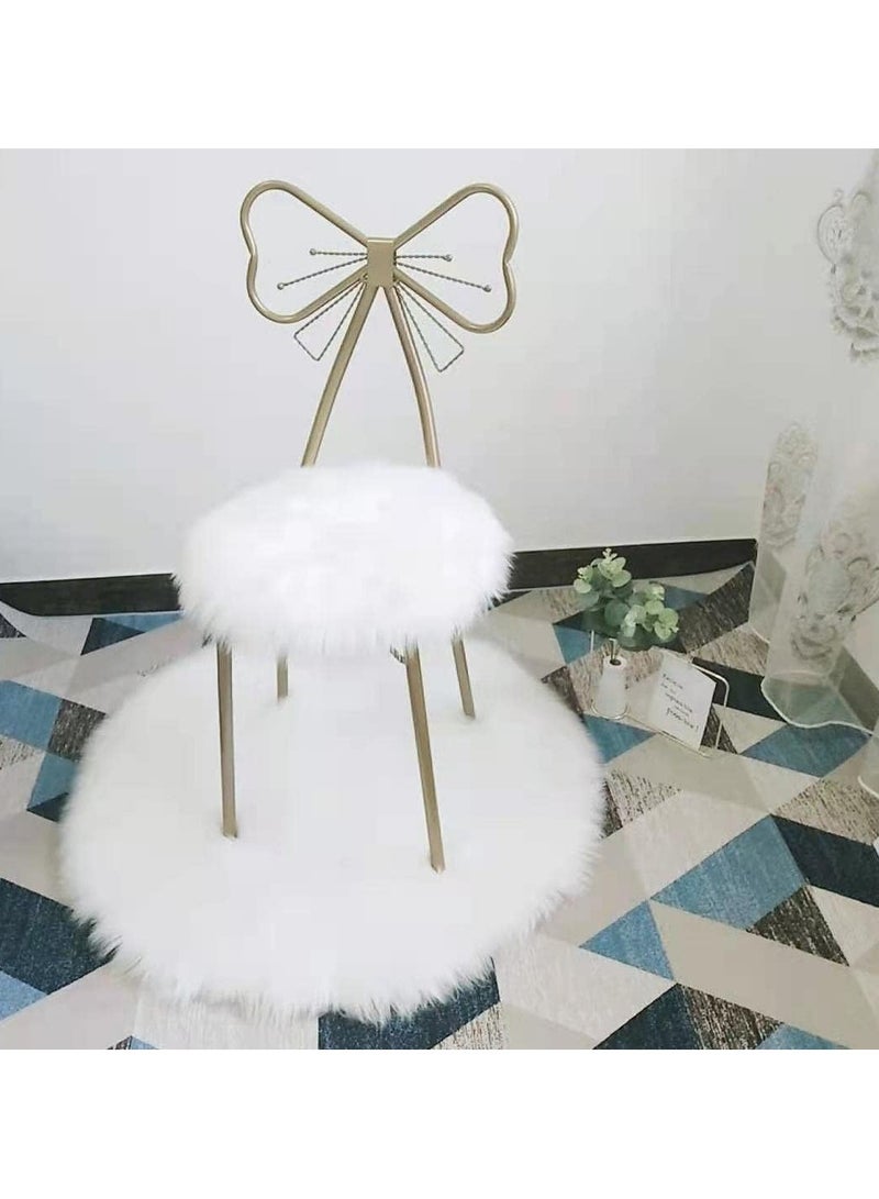 LINGWEI Glamourous Butterfly Shaped Makeup Chair Luxury, Comfort, and Versatility Makeup Stool with Furru Coushion - Image 5