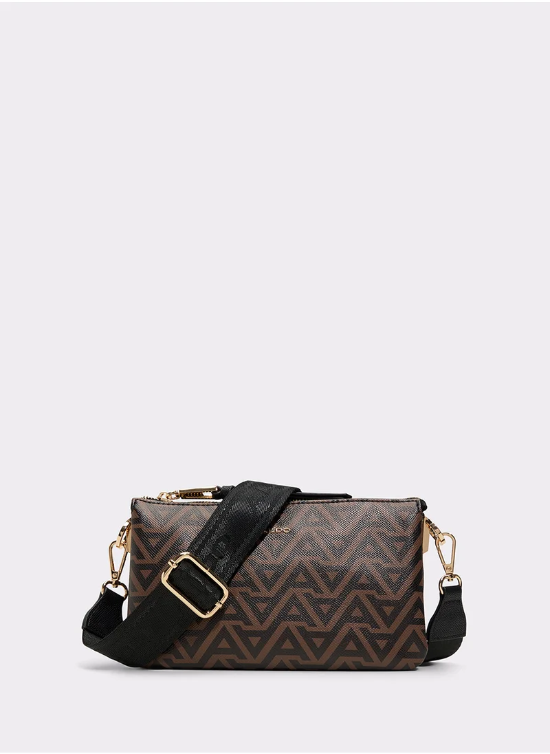 ALDO Zip Through Logo Print Crossbody