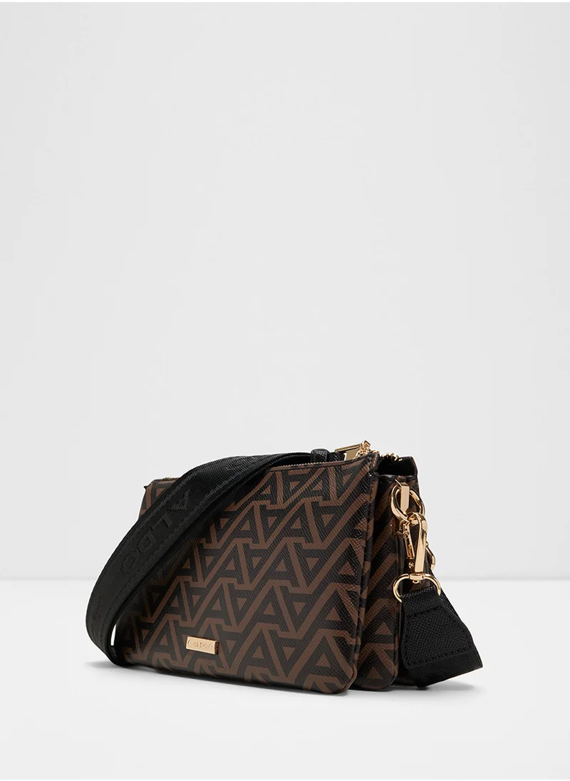 ALDO Zip Through Logo Print Crossbody