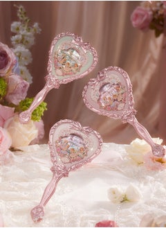 Flower Knows Midsummer Fairytales Hand Mirror Embossed Flower Hand Held Makeup Mirror-Milky Pink  - Image 4