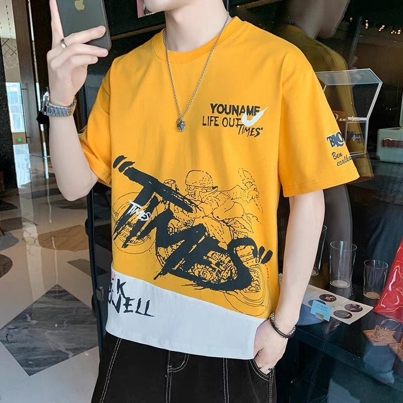 Short-Sleeved T-Shirt Men'S Summer Loose Trbottomy Brand Ins Trbottomy Casual Boys' Large Size Bottoming Half-Sleeved Tops T-Shirts For Men - Image 5