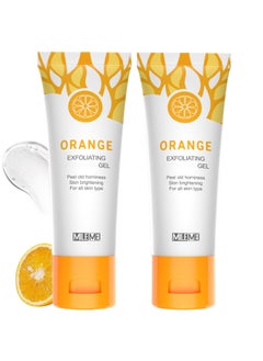 2PC  Orange Exfoliating Whitening Gel Scrub Face Body SkinNatural Orange Peeling Gel Face ScrubDeep Cleansing Moisturizing Facial Exfoliator Gluta Gmeelan Orange Exfoliating Whitening Scrub