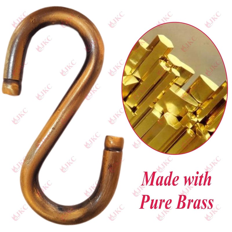 JKC Brass S Hooks for Hanging JhulaHanging a Decorative ItemsJoola Chain Hook Approx 95mm Rod Brass Finish Pack of 2 - Image 5