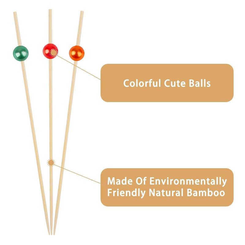 Deera Toothpicks for Appetizers, Bamboo Cocktail Sticks Skewers for Drinks, Desserts, Charcuterie, Wedding Party Fancy Toothpicks, Mini Food Picks Decorative Pack of 50 (50) - Image 3