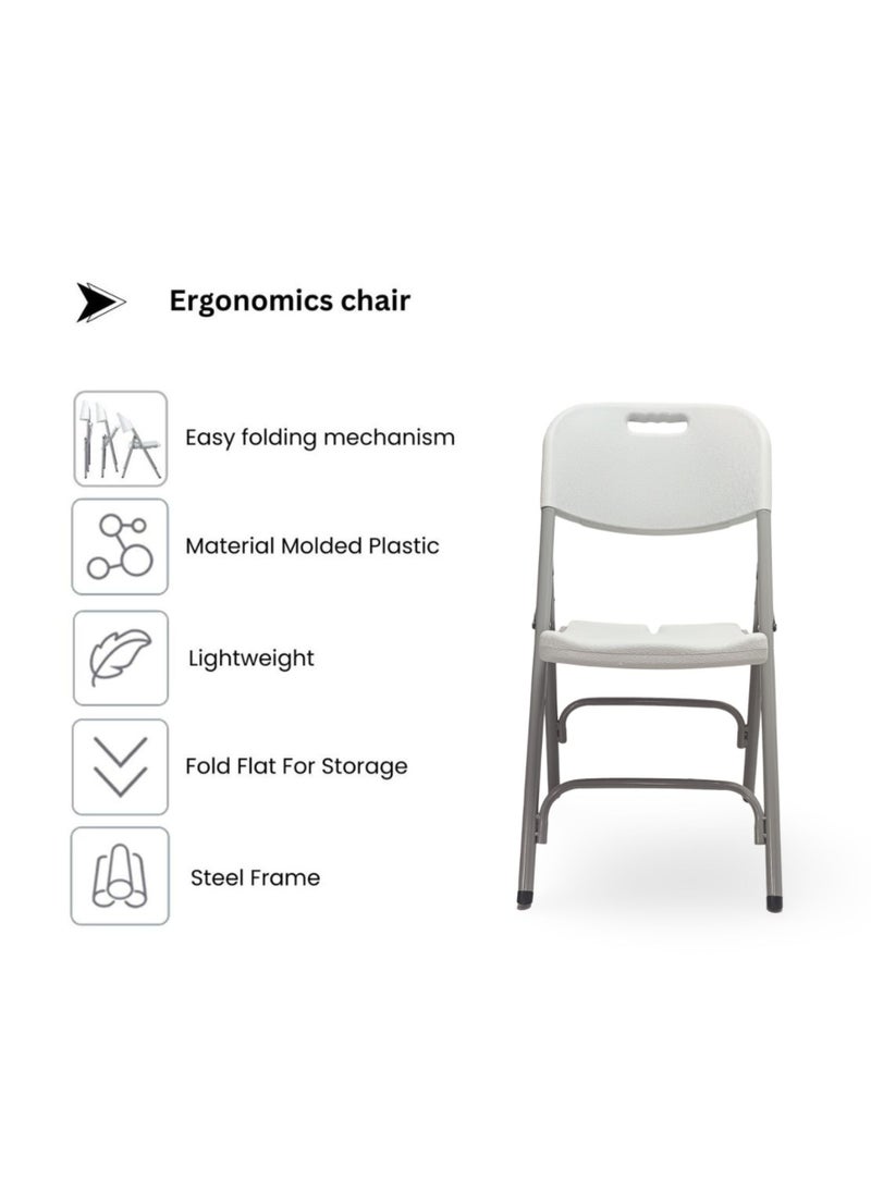 2 Pieces Pack Portable folding chairs ‎- Light-Grey Color
