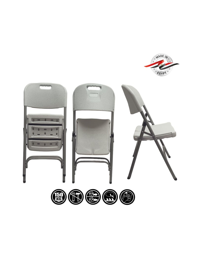 2 Pieces Pack Portable folding chairs ‎- Light-Grey Color