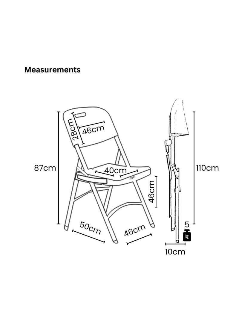 2 Pieces Pack Portable folding chairs ‎- Light-Grey Color
