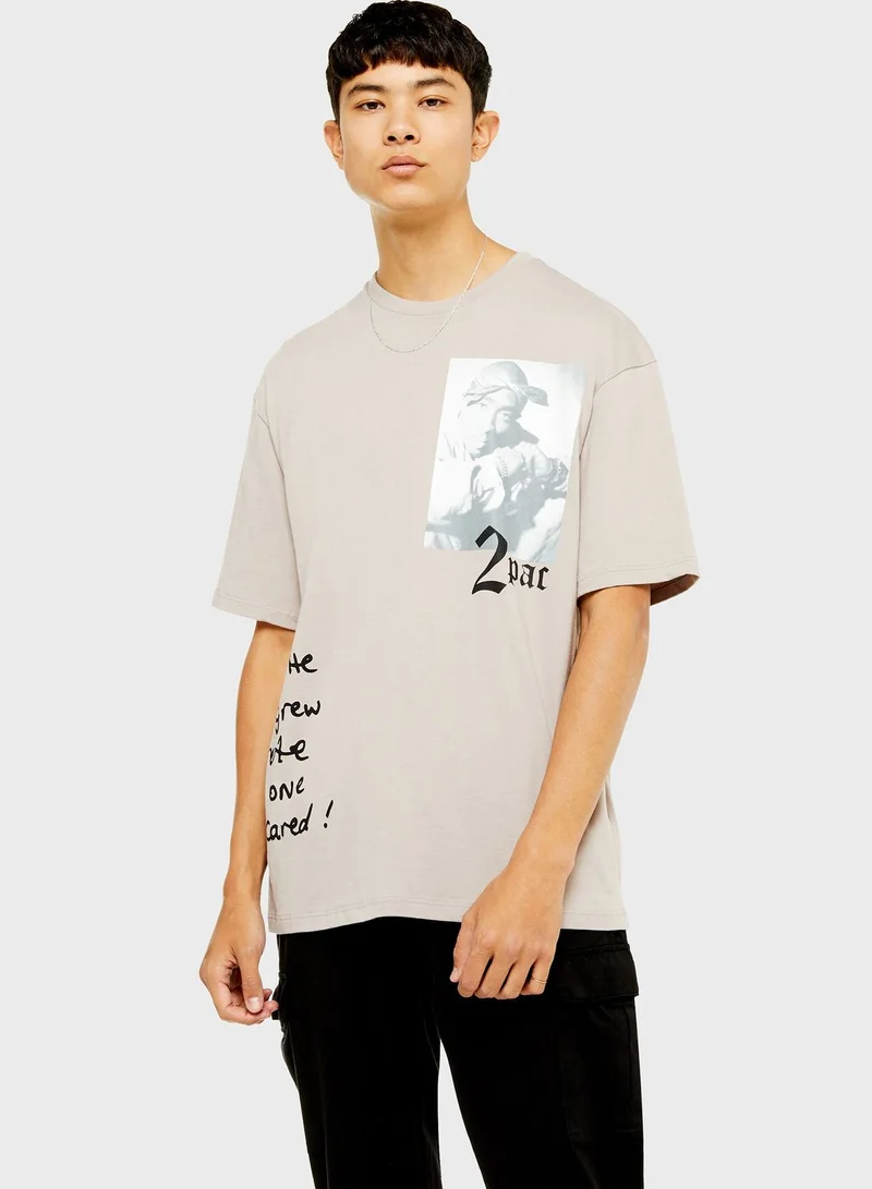 TOPMAN Tupac Collage Oversized T-Shirt