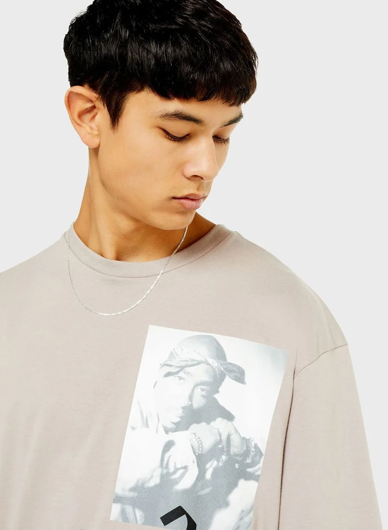 TOPMAN Tupac Collage Oversized T-Shirt