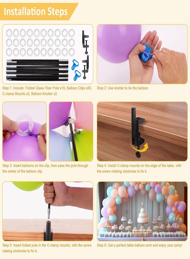 chamvis 13FT Table Balloon Arch Kit Stand - Adjustable Balloon Arch Stand for Table, Reusable Balloon Table Arch Frame for Birthday, Baby Shower, Graduation, Wedding Party Decorations - Image 2