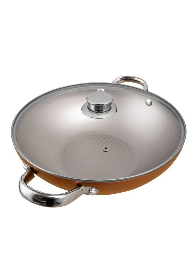 برستيج Prestige Ultra 28Cm Kadai With Glass Lid And Pan Holder