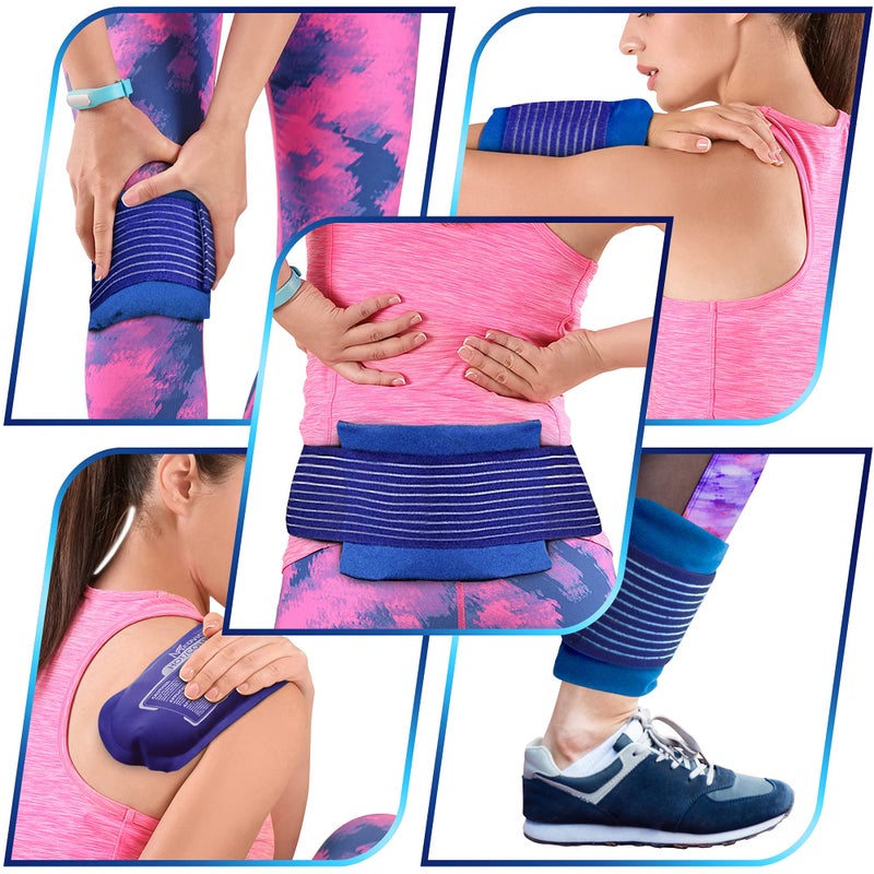 medvice Reusable Hot and Cold Ice Packs for Injuries (3-Piece Set), Joint Pain, Muscle Soreness and Body Inflammation - Reusable Gel Wraps - Adjustable & Flexible for Knees, Back, Shoulders, Arms and Legs - Image 3
