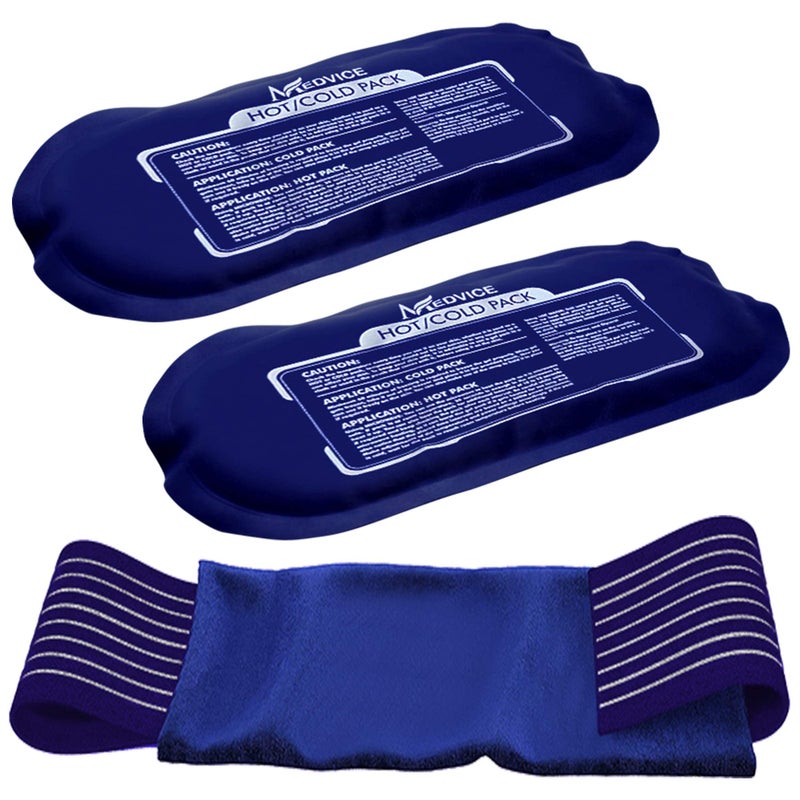 medvice Reusable Hot and Cold Ice Packs for Injuries (3-Piece Set), Joint Pain, Muscle Soreness and Body Inflammation - Reusable Gel Wraps - Adjustable & Flexible for Knees, Back, Shoulders, Arms and Legs - Image 1