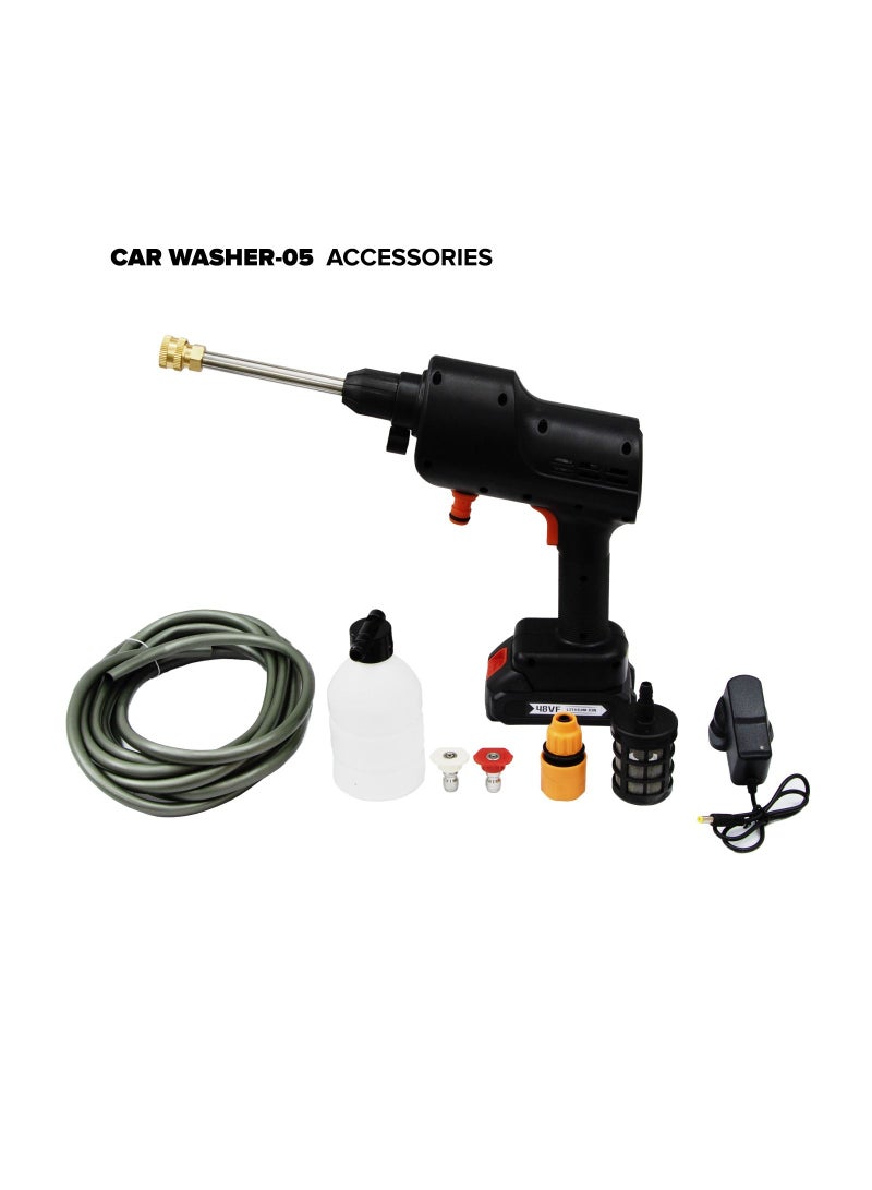 TBS DESIGN Cordless Electric Pressure Washer Pump Car Cleaning Kit,DC 12V 200W 30Bar Lithium Battery High Pressure Portable Handheld Car Cleaning Device,Extension Bar,Garden/Outdoor Cleaner Tool - Image 2