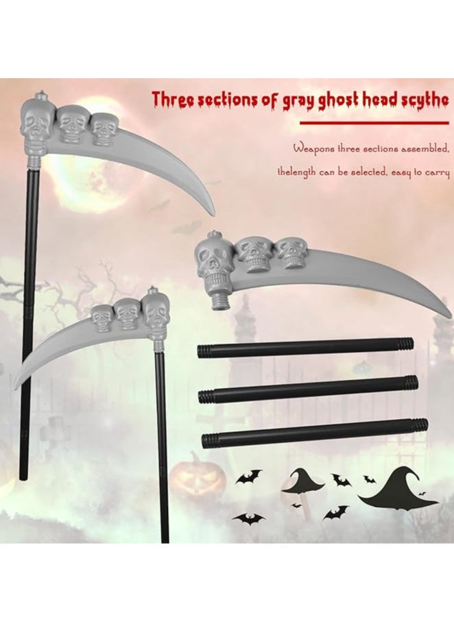 AUTOYSUR Grim Reaper Costume for Adults and Child Black Hooded Cape with Accessories Scythe Skull Gloves Mask Grim Reaper Robe Party Costume Cosplay  - Image 5