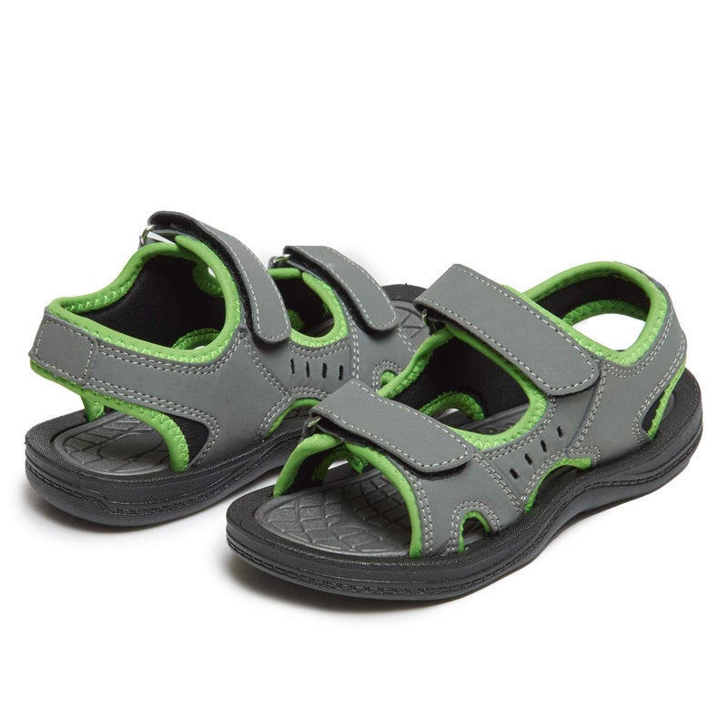 Skysole Boys Double Adjustable Strap Lightweight See More Colors Sizes Slippers, Lime, 5-6 Toddler - Image 1