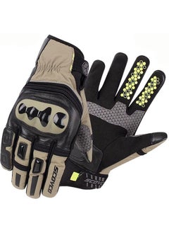 Motorcycle Gloves Leather and Cordura Reflective Waterproof Special Inner Membrane Resistant Motor Gloves