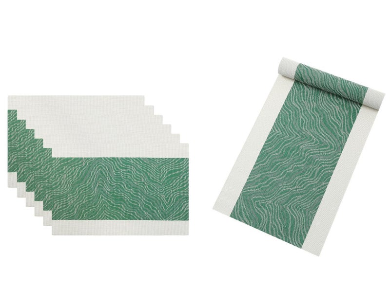 Wosta Modern Dining Ensemble Wosta Table Linens Set with Runner Fashionable Table Banner with Dining Delights Placemats Elegant Table Scarf Table Guardian Mats Table Cover Green - Image 5