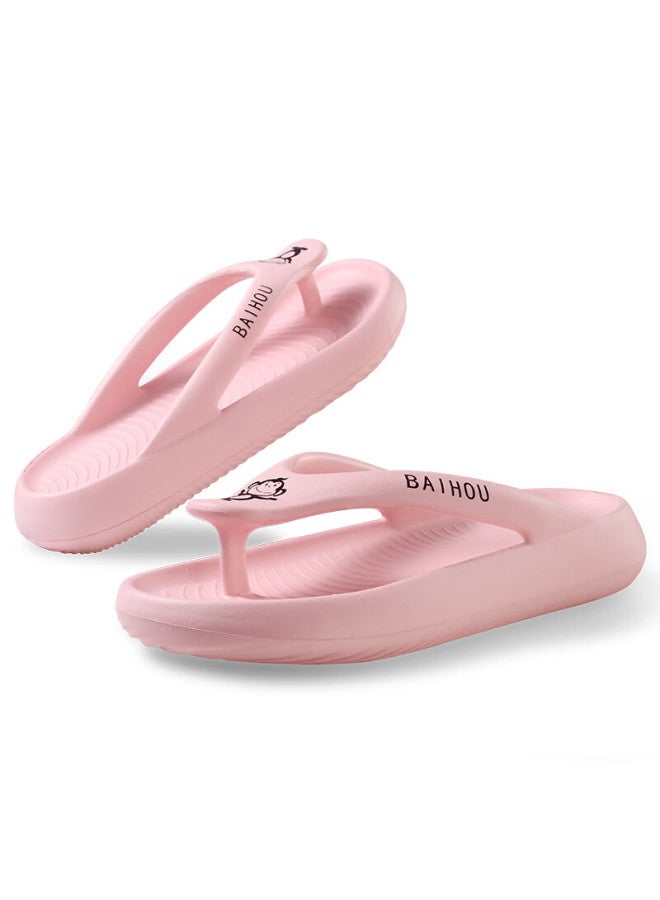 Baihou Summer Flip-flops For Men And Women Students, Soft-soled Thick Indoor Sandals, R-18 Pink, Size 38-39 - Image 2