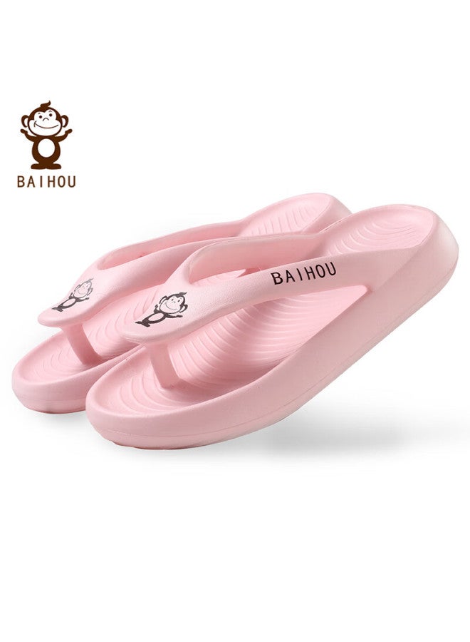 Baihou Summer Flip-flops For Men And Women Students, Soft-soled Thick Indoor Sandals, R-18 Pink, Size 38-39 - Image 1