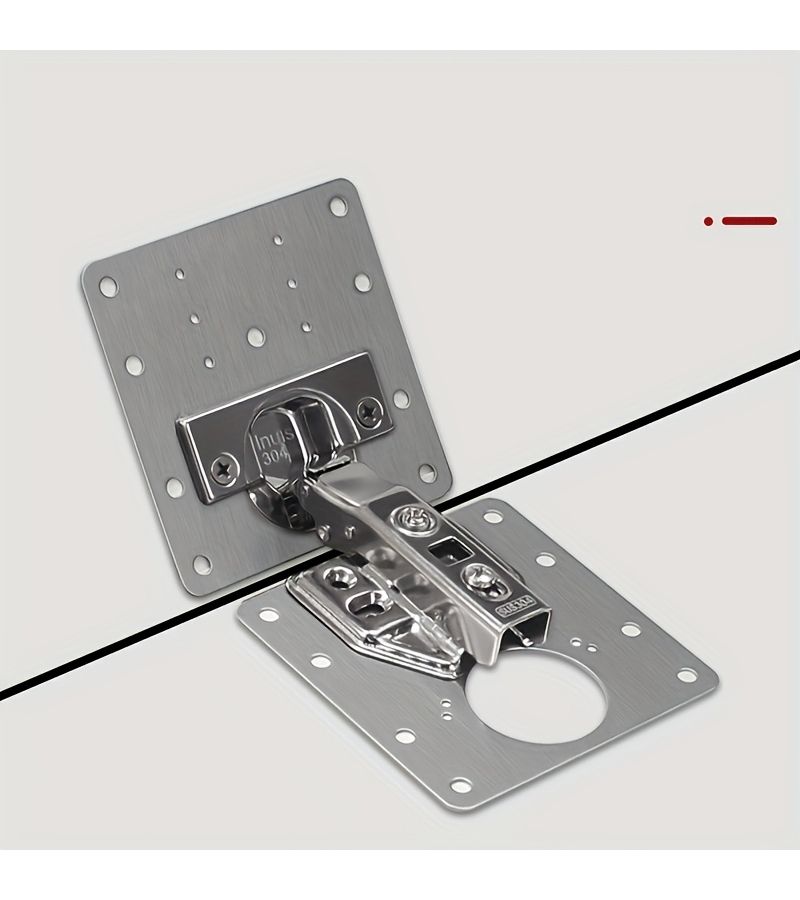 14 Pieces Cabinet Door Hinge Repair Kit With Screws And Steel Plates Rust Proof - Image 2