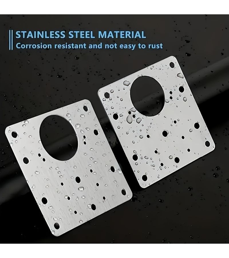 14 Pieces Cabinet Door Hinge Repair Kit With Screws And Steel Plates Rust Proof - Image 4