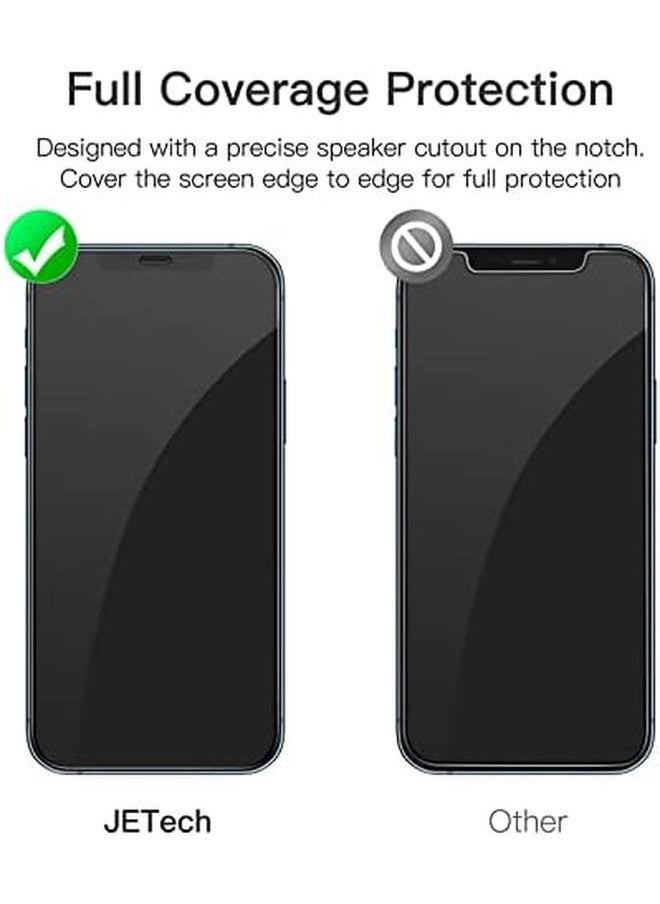 Jetech Full Coverage Screen Protector For Iphone 12 Pro Max 6.7 Inch Black Edge Tempered Glass Film With Easy Installation Tool Case Friendly Hd Clear 3 Pack  - Image 2