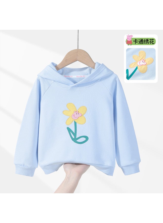 peppa Pig Spring Girls' Comfortable Casual Hooded Sweatshirt Versatile Long-sleeve Baby Hoodie - Image 2