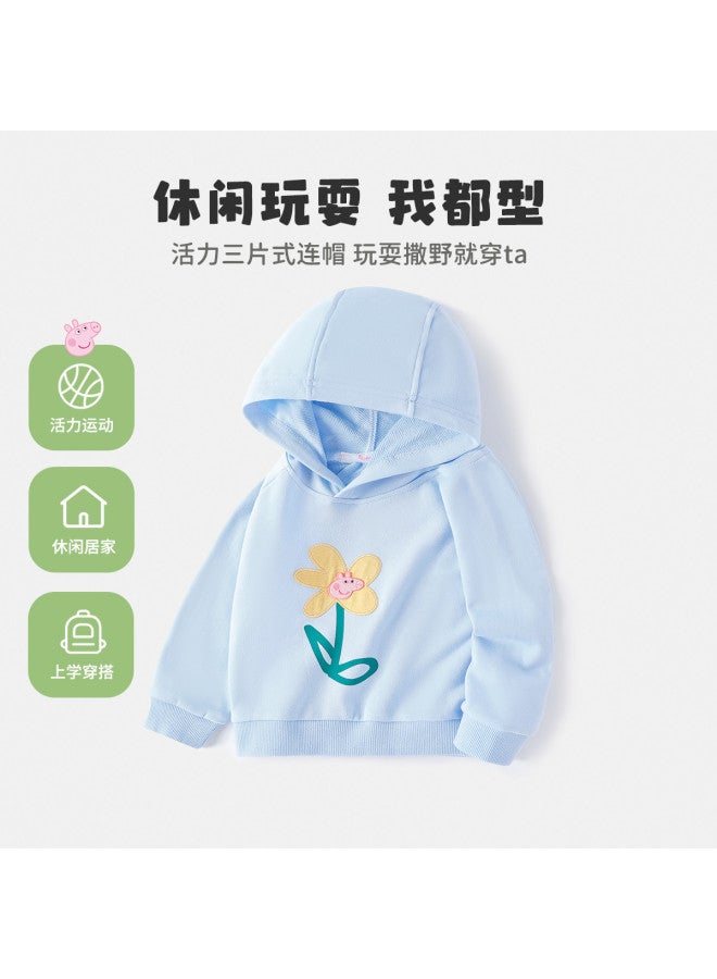 peppa Pig Spring Girls' Comfortable Casual Hooded Sweatshirt Versatile Long-sleeve Baby Hoodie - Image 3