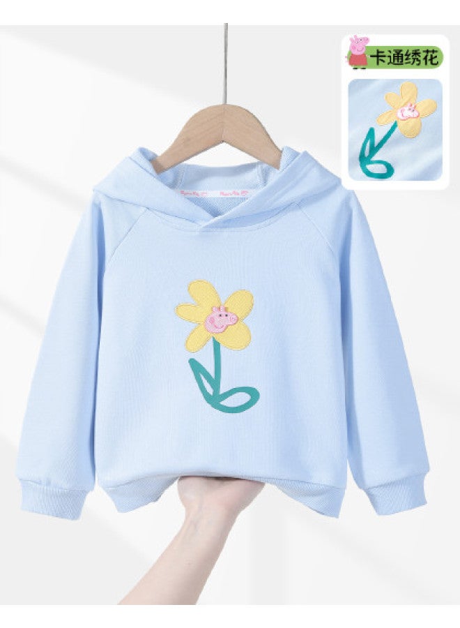 peppa Pig Spring Girls' Comfortable Casual Hooded Sweatshirt Versatile Long-sleeve Baby Hoodie - Image 1