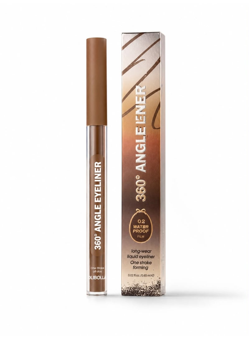 OLIBOLLA 360 ANGLE EYELINER WATERPROOF LIQUID - shade 02 Brown - 0.85ml - Image 3