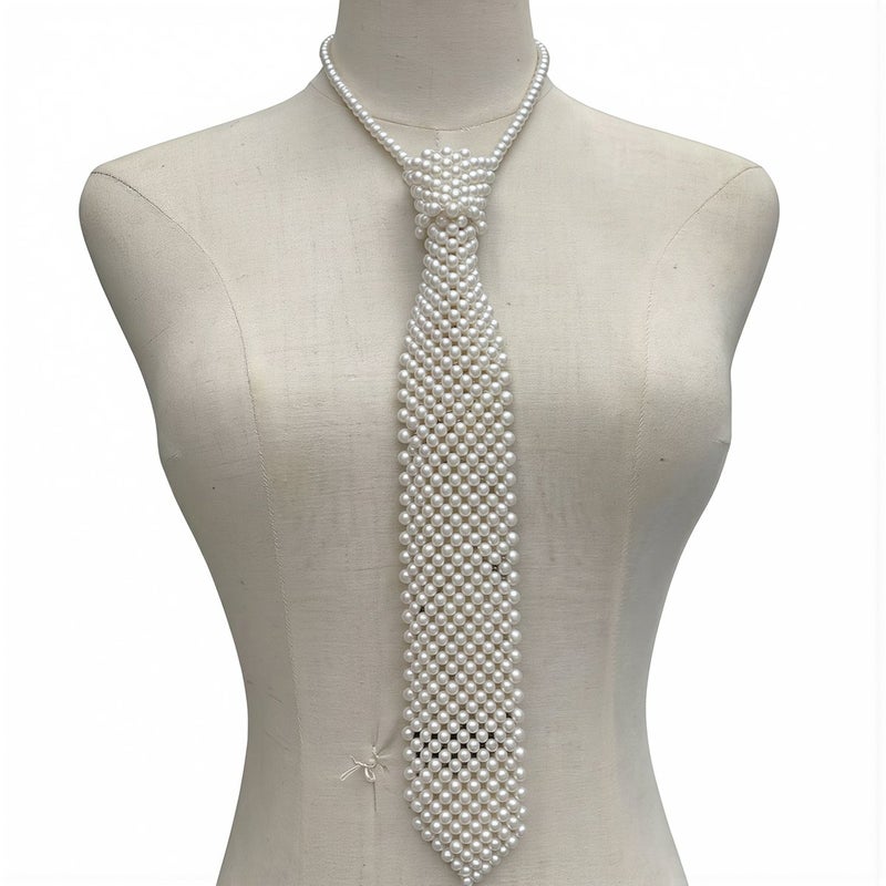 Irritation Free Woven Pearl Tie No Itchy No Scratch Fix Plain Outfit Boring Issue - Image 2