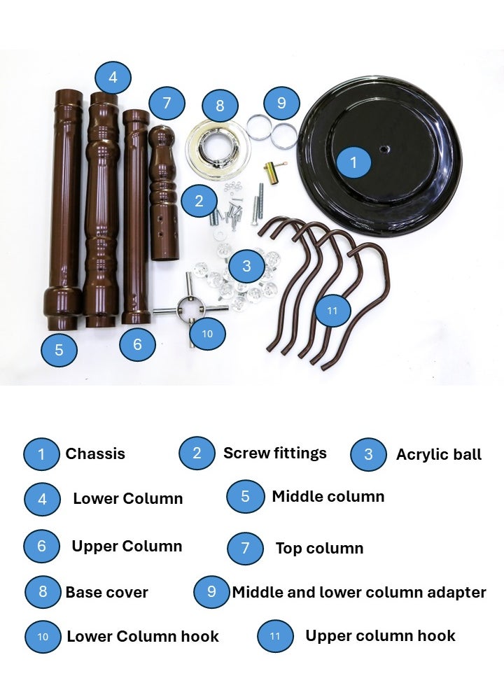 AFT - AFT Metal Coat Rack Stand With Rubber Base, Free Standing Hall Tree with 14 Hooks For Hanging Scarf, Bag, Jacket, Home Entry-way Hat Hanger Organizer- Brown Tree shape - Image 1