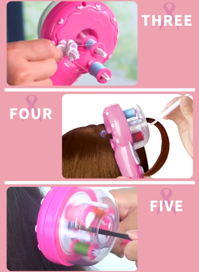 DUNISO آلة جدل شعر الأطفال DIY آلة جدل شعر كهربائية أوتوماتيكية أداة جدل شعر محمولة آلة لف الشعر آلة جدل شعر إبداعية مجموعة أدوات تصفيف مناسبة للفتيات المراهقات من 5 إلى 15 عامًا - Image 3