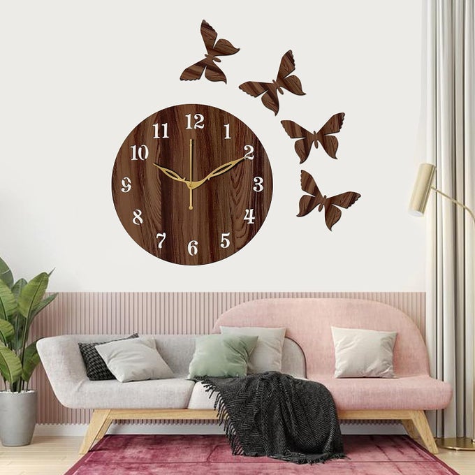 MDF WOOD ANALOG 25 CM X 25 CM WALL CLOCK (BROWN, WITHOUT GLASS, SMALL SIZE) | WALL CLOCK 001 WENGE -1