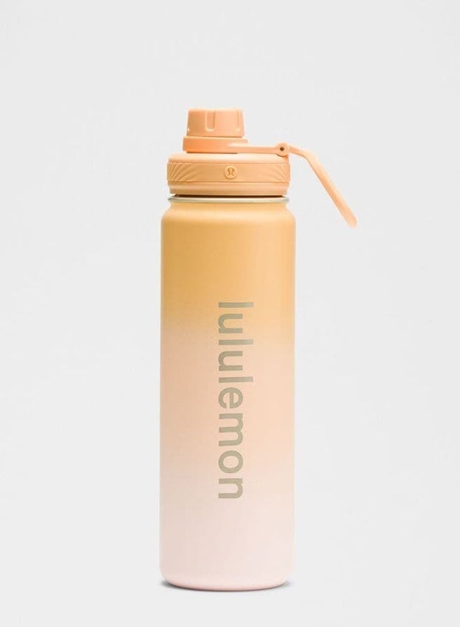 Lululemon 24oz Stainless Steel Back to Life Sport Water Bottle with Push-Pull Lid and Straw, BPA-Free - Image 1