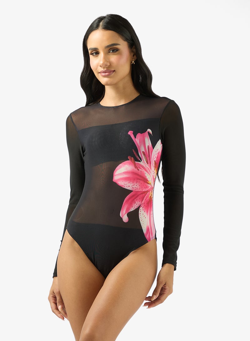 ايلا ملابس سباحة بطبعة زهور مع سارونغ - Image 2