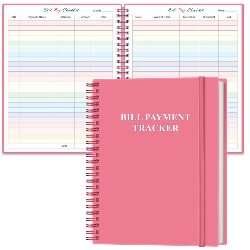 Yaridar Bill Tracker Notebook - Monthly Bill Organizer & Planner for Personal Budgeting Financial, Monthly Bill Payment Checklist, 8.5" x 11", Pink - Image 1