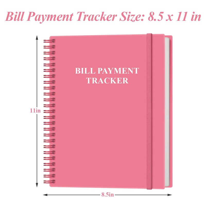 Yaridar Bill Tracker Notebook - Monthly Bill Organizer & Planner for Personal Budgeting Financial, Monthly Bill Payment Checklist, 8.5" x 11", Pink - Image 4