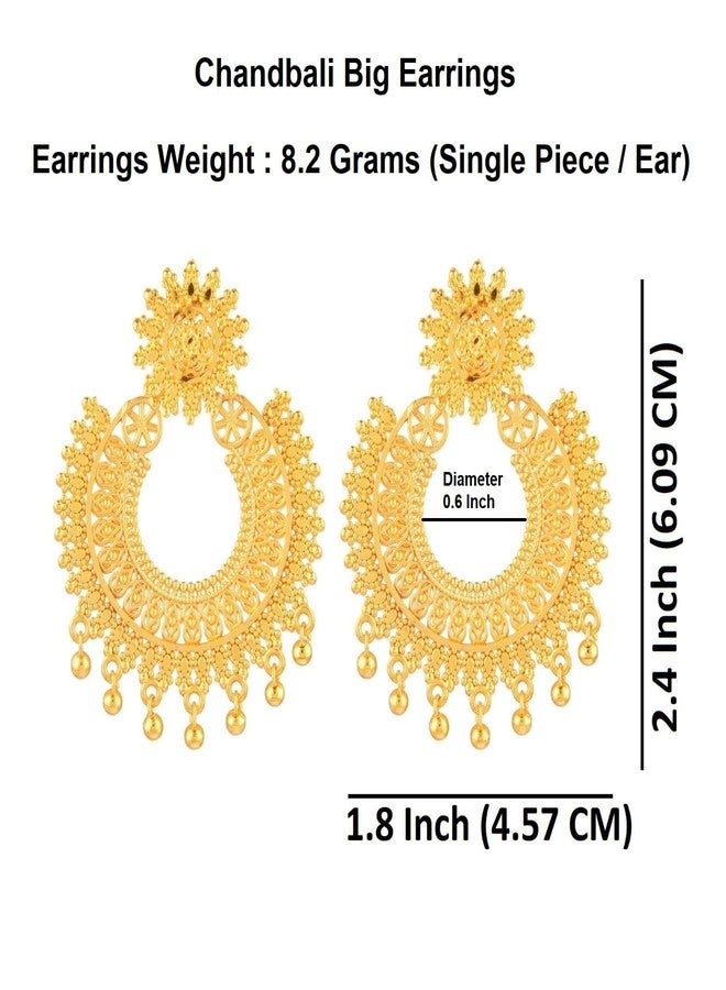 Efulgenz Indian Earrings Chandbali Earrings Indian Earrings for Women Wedding Ethnic Traditional Dangle Statement Earrings Set for Women - Image 4