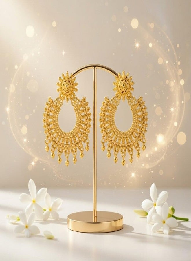 Efulgenz Indian Earrings Chandbali Earrings Indian Earrings for Women Wedding Ethnic Traditional Dangle Statement Earrings Set for Women - Image 5