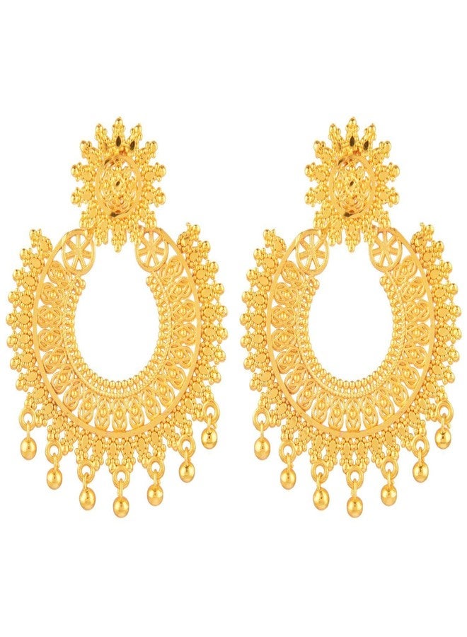 Efulgenz Indian Earrings Chandbali Earrings Indian Earrings for Women Wedding Ethnic Traditional Dangle Statement Earrings Set for Women - Image 1