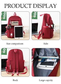 DUNISO 5PCS Kids School Backpack Set Canvas Laptop School Bag Sets for Kids with Tote Bag,Shoulder Bag,Pencil Box,Small Bag ,Large-capacity Bookbag for Girls Boys Back to School Supplies  - Image 3