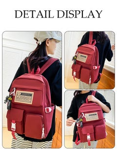 DUNISO 5PCS Kids School Backpack Set Canvas Laptop School Bag Sets for Kids with Tote Bag,Shoulder Bag,Pencil Box,Small Bag ,Large-capacity Bookbag for Girls Boys Back to School Supplies  - Image 2