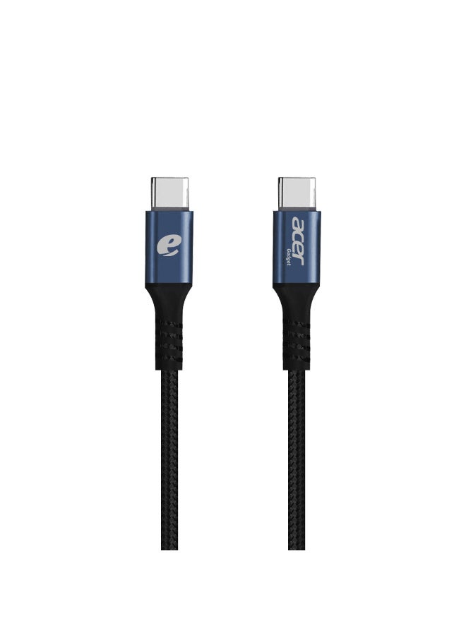 Acer USB-C to USB-C Fast Charging Cable 100W, 1 Meter - High Speed Data Sync & Power Delivery for Laptops, Tablets, and Smartphones - Black - Image 1