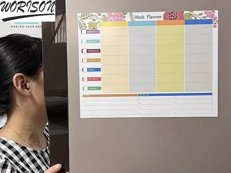 Worison Magnetic Weekly Whiteboard Planner – Reusable Dry Erase to-Do List Board, Includes 1 Paint Pen with Eraser Cap for Notes, Reminders & Schedules (Design-2) - Image 5